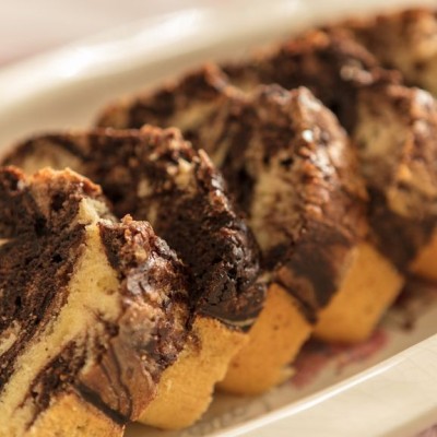 Gâteau marbré vanille chocolat