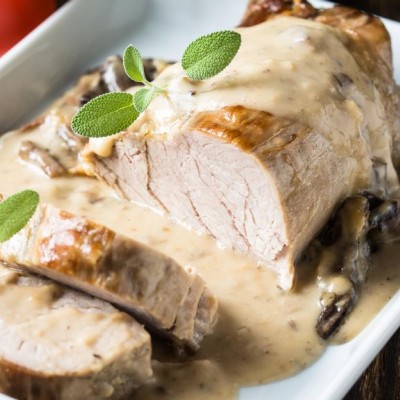 Rôti de veau aux champignons
