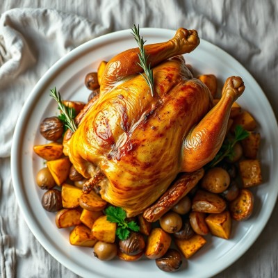 Poulet rôti et patates