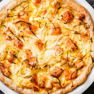 Quiche poireau-saumon