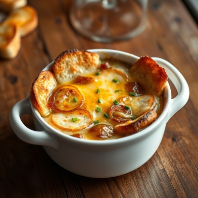 Soupe à l'oignon gratinée