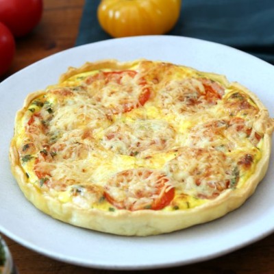 Quiche tomate, jambon et chèvre