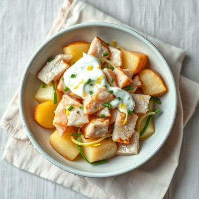 Salade de pommes de terre et haddock
