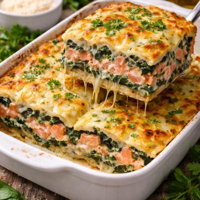 Lasagnes saumon et épinards