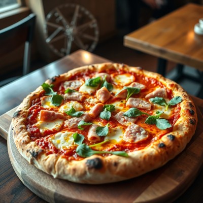 Pizza jambon-mozzarella