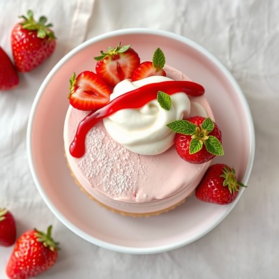 Bavarois fraises génoise