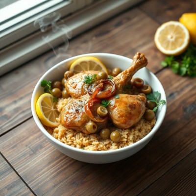 Poulet aux olives et citron