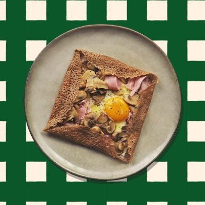 Galette bretonne aux champignons et jambon
