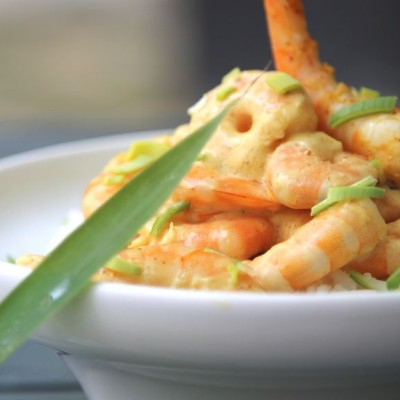 Crevettes crémeuses au curry