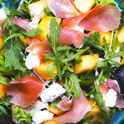 Salade melon-feta-jambon