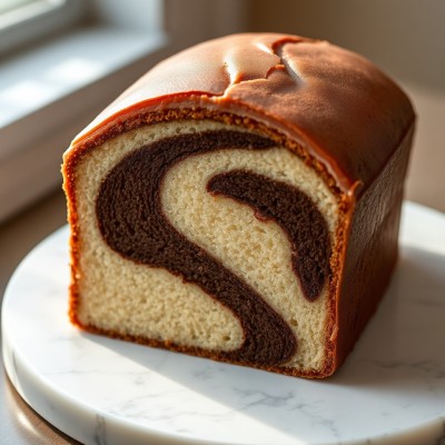 Gâteau marbré vanille chocolat