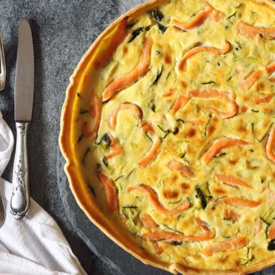 Quiche courgette-saumon