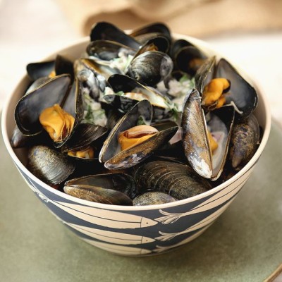 Moules au roquefort et crème