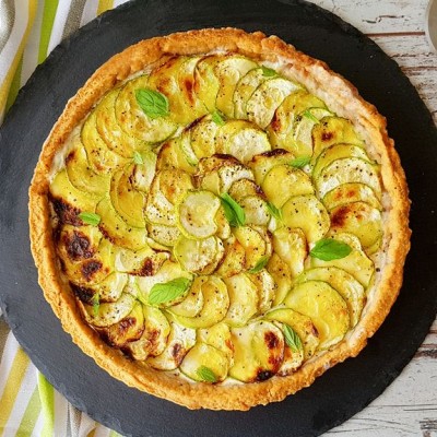 Tarte courgette-lardons