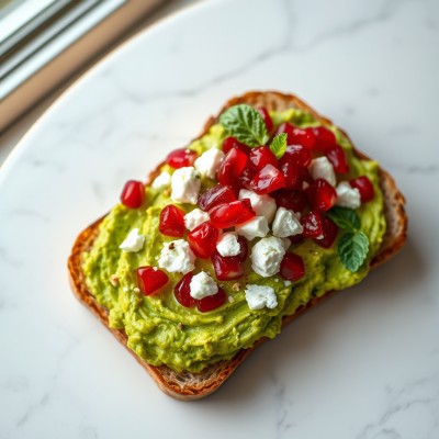 Toast avocat feta grenade