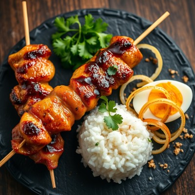 Brochettes de poulet sucrées-soja
