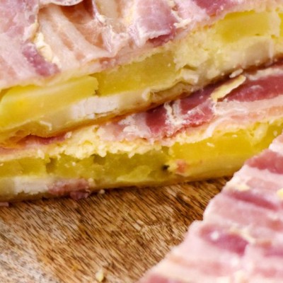 Tarte aux pommes de terre, lardons et fromage