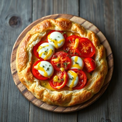 Tarte tomate mozzarella moutarde