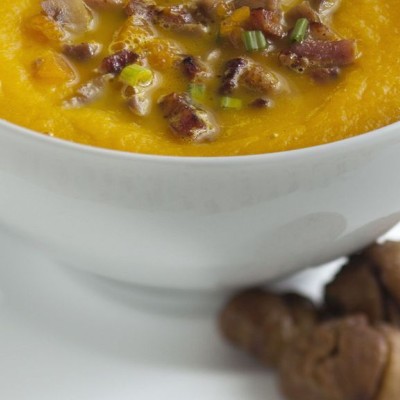 Velouté de potiron et châtaignes