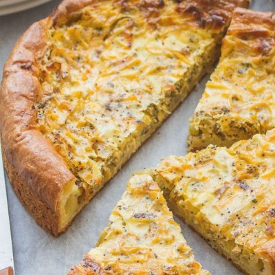 Tourte poireaux-jambon-chèvre