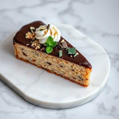 Gâteau moelleux à la noisette et à la menthe