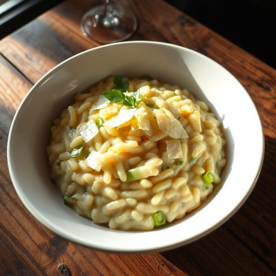 Risotto crémeux aux poireaux