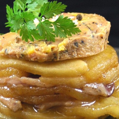 Tatin de magret de canard et foie gras