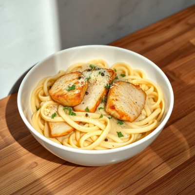 Pâtes Alfredo au poulet