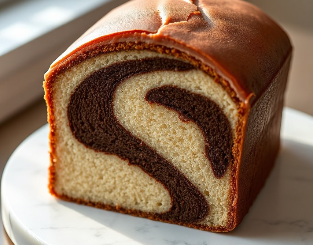 Gâteau marbré vanille chocolat