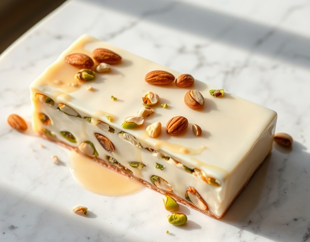 Nougat glacé aux amandes et pistaches