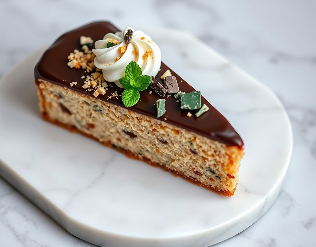 Gâteau moelleux à la noisette et à la menthe