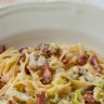 Tagliatelles aux poireaux et lardons