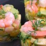Tartare de crevettes, mangue et avocat