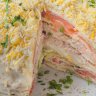 Gâteau de fruits de mer et crêpes