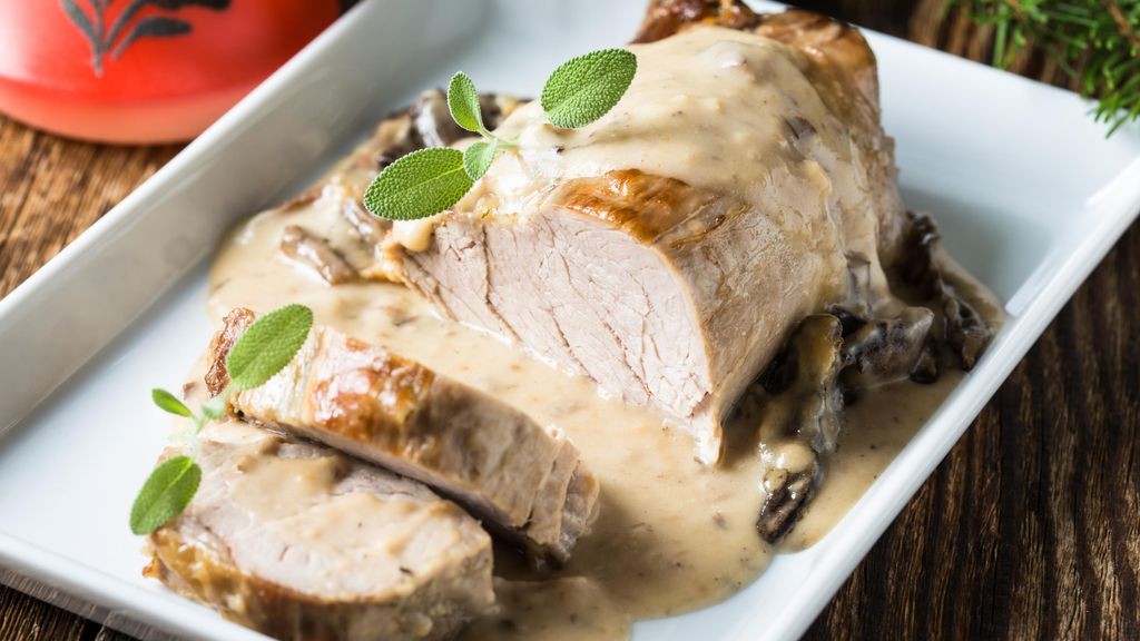 Rôti de veau aux champignons