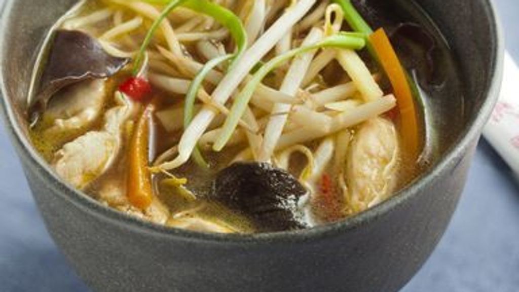 Soupe chinoise au poulet et nouilles