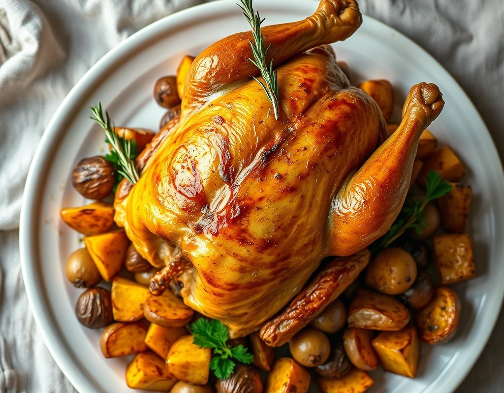 Poulet rôti et patates