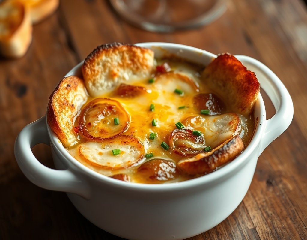 Soupe à l'oignon gratinée