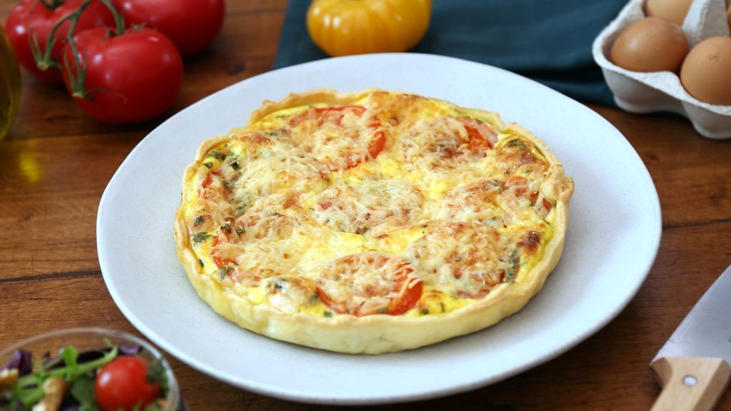 Quiche tomate, jambon et chèvre