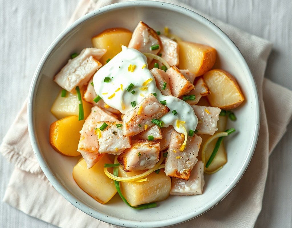 Salade de pommes de terre et haddock