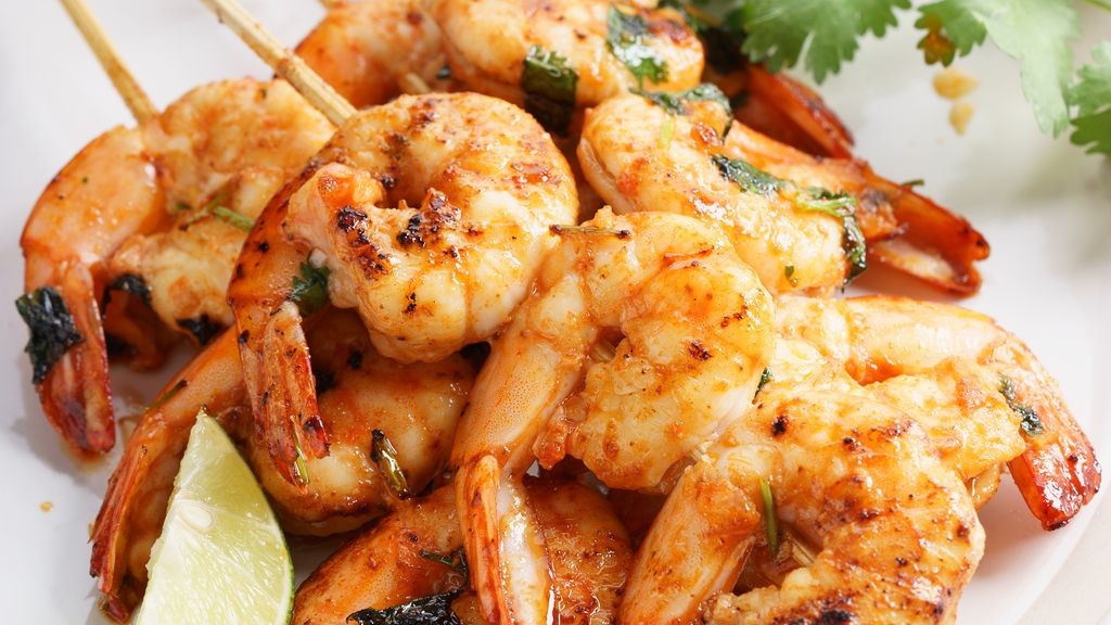 Crevettes sautées à la coriandre et piment