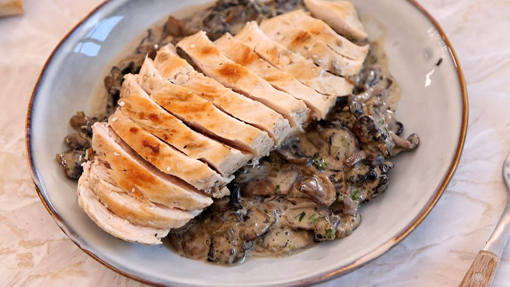 Poulet à la moutarde et aux champignons