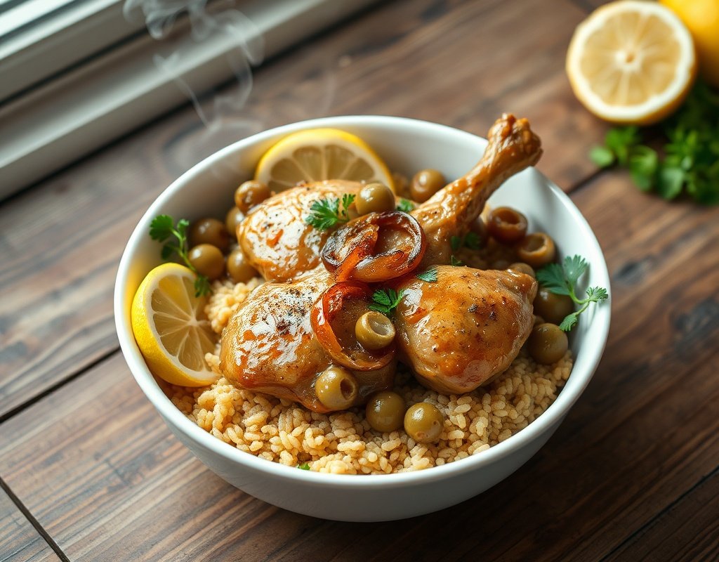 Poulet aux olives et citron