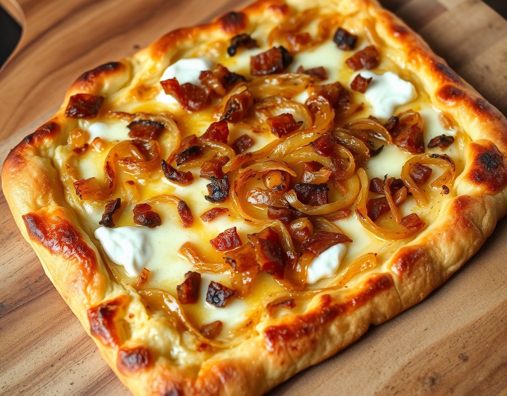Tarte flambée aux lardons