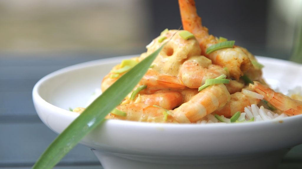 Crevettes crémeuses au curry