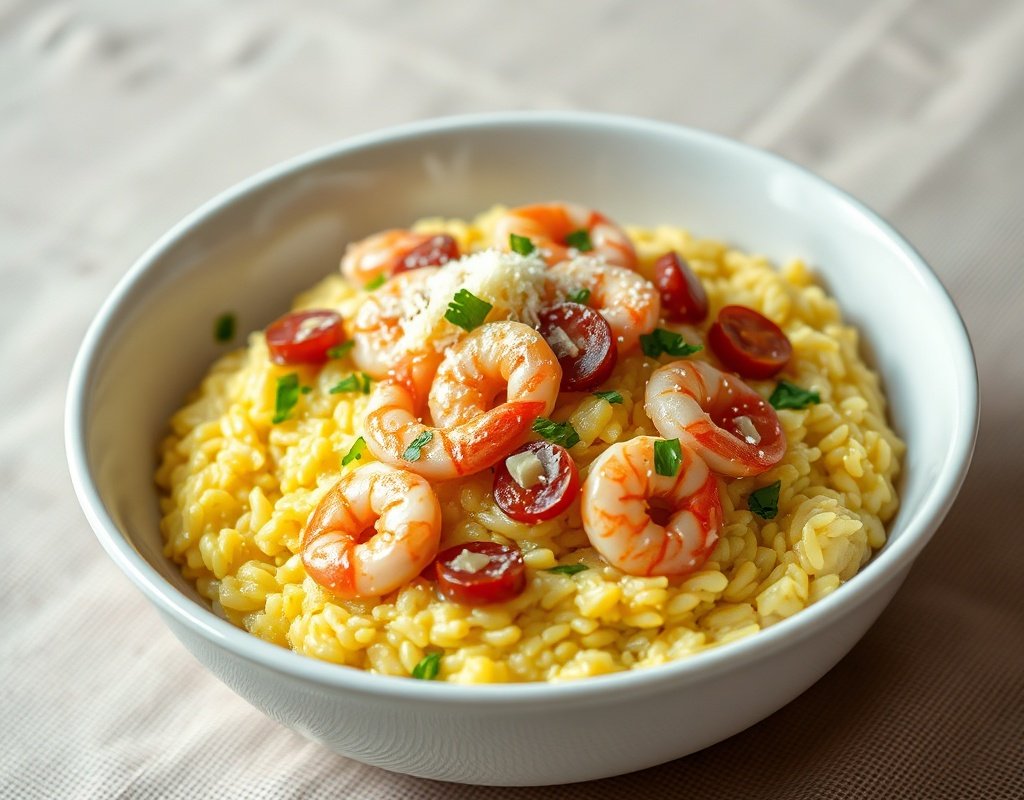 Risotto crevettes et chorizo