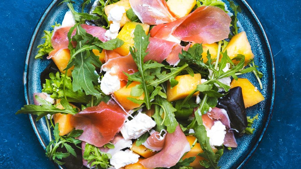 Salade melon-feta-jambon
