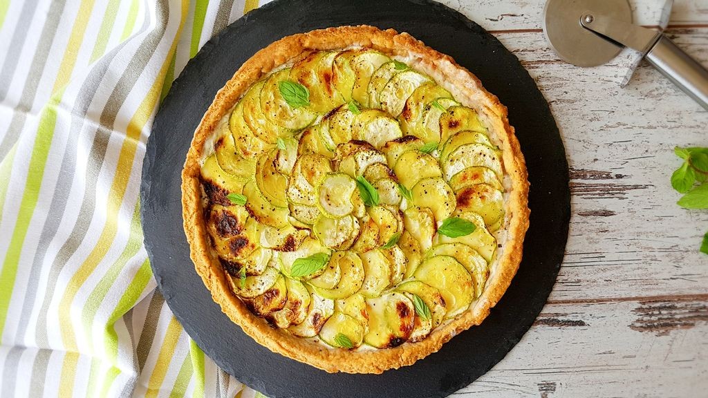Tarte courgette-lardons