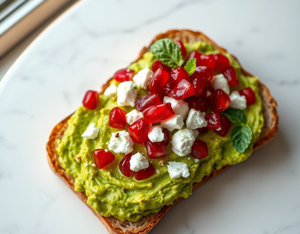 Toast avocat feta grenade