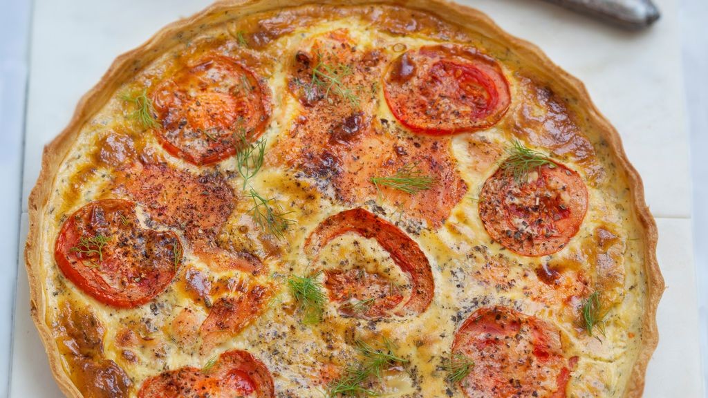 Tarte au saumon et tomates
